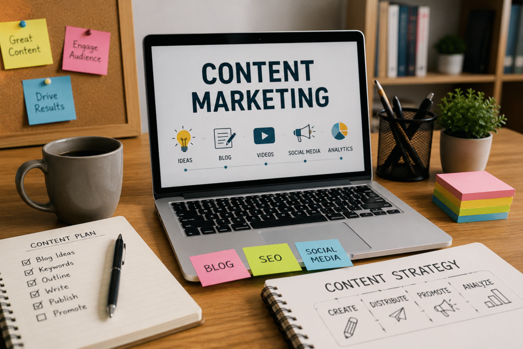 Content Marketing Course | LeLogix Digital Content Marketing course at LeLogix Digital in Greater Noida covering content strategy, blog writing, SEO content, social media content, video marketing, and content analytics.
